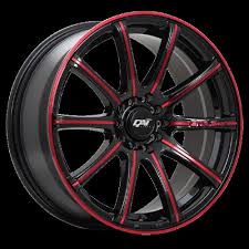16X6.5 4X100 A-TEAM ET42 CB73.1 GLOSS BLACK RED LINE