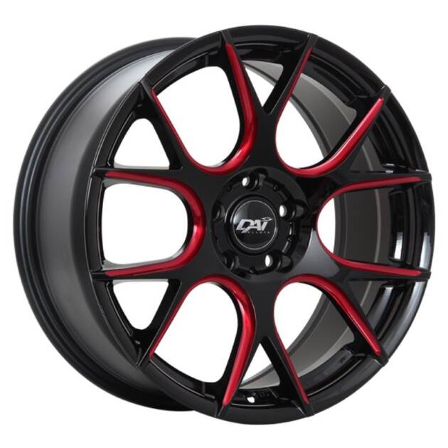 17X7.5 5X100 VENOM ET40 60' CB73.1 GLOSS BLACK - RED MILLING