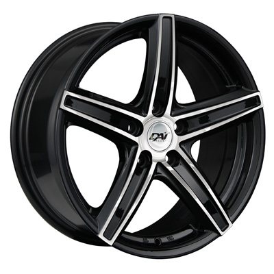 17X7.5 5X112 REVO ET42 CB66.6 GLOSS BLACK MACHINED FACE