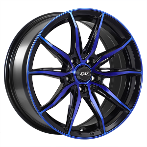 17x7.5 5x114.3 FRANTIC ET41 Gloss Black - Blue Face CB73.1 60'