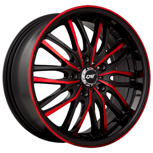 17X7.5 5X114.3 MEPHISTO ET45 BLACK W/RED FACE