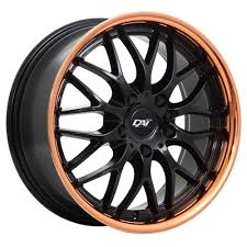 17x7.5 5x114.3 Passion  ET 45 CB 73.1 Gloss Black - Rose Gold Lip