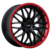 17X7.5 5X114.3 PASSION ET45 60' CB73.1 GLOSS BLACK - RED LIP
