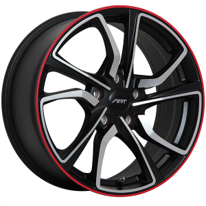 17X7.5 5X114.3 R79 ET42 CB64.1 SATIN BLK MACH. FACE RED LINE