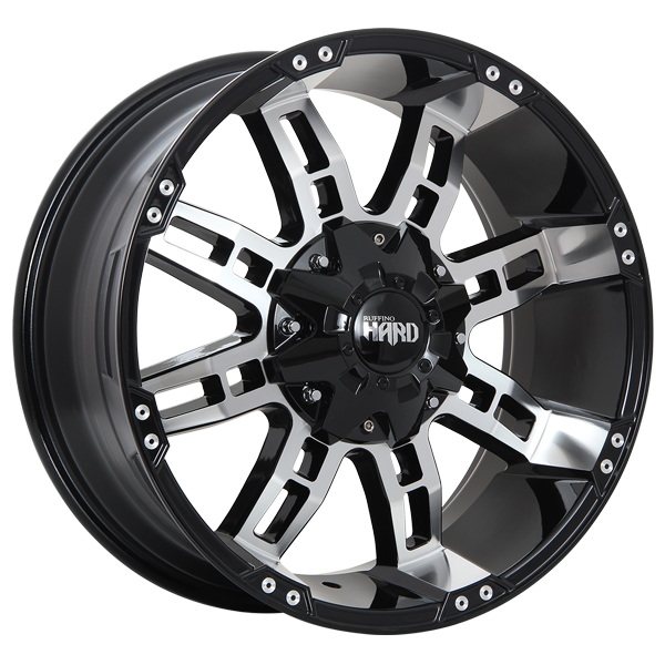 17X9.0 5X127/5X139.7 BRUTE II GLOSS BLACK MACHINED FACE ET-12 CB77.8