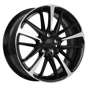 18X7.5 5x114.3 Replica 155 ET45 Gloss Black - Machined Face CB60.1 Flat OE
