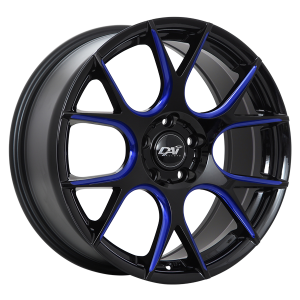 18X8.0 5X108 VENOM ET45 60' CB63.4 GLOSS BLACK - BLUE MILLING