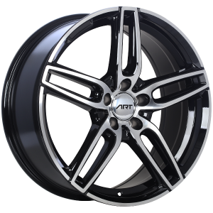 19x8.0 5x112 Replica 158 ET33 Gloss Black - Mach CB66.6 R14