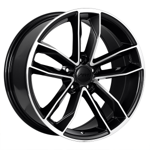 19x8.5 5x112 Replica 129 ET30 Gloss Black Mach Face CB66.5 R13
