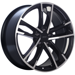 19X8.5 5X112 REPLICA 142 ET35 GLOSS BLACK MACHINED FACE CB66.5 R13