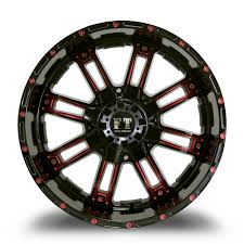 20X10 6X135/139.7 THROTTLE OFF-ROAD FT 8033 CB108.1 ET-24 BLACK RED MILLED