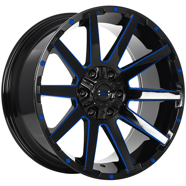20X9.0 5X127/5X139.7 SINNER ET15 GLOSS BLACK - BLUE MILLING CB77.8 60'