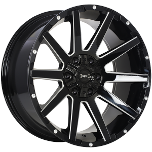 20X9.0 5X127/5X139.7 SINNER ET15 GLOSS BLACK MILLED EDGE CB77.8 60'