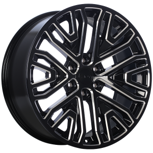 22x9.0 6X139.7 Replica 176 ET28 Gloss Black Milled edge CB77.8