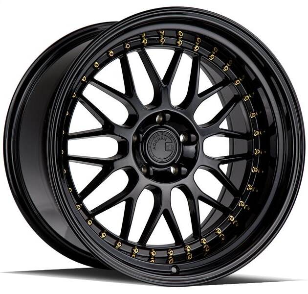 Aodhan AH02 Hyper Black w/ Machined Lip 18x9.5 | +35 | 5x120