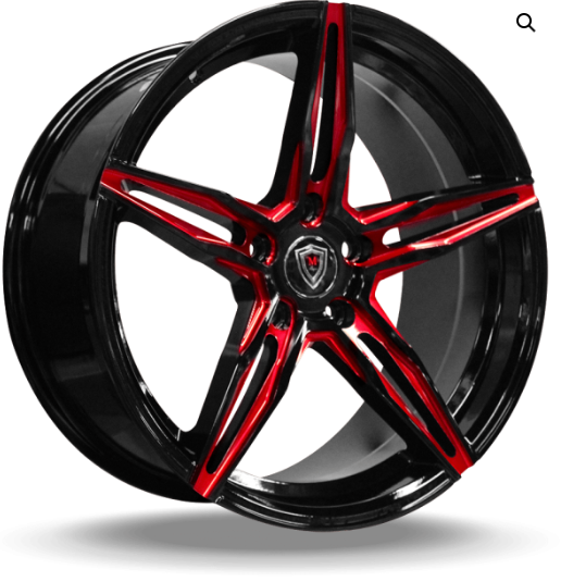 MARQUEE-LUXURY-18X8.5 5X114.3 MARQUEE 8888 BLACK RED MILLED 35/73.1