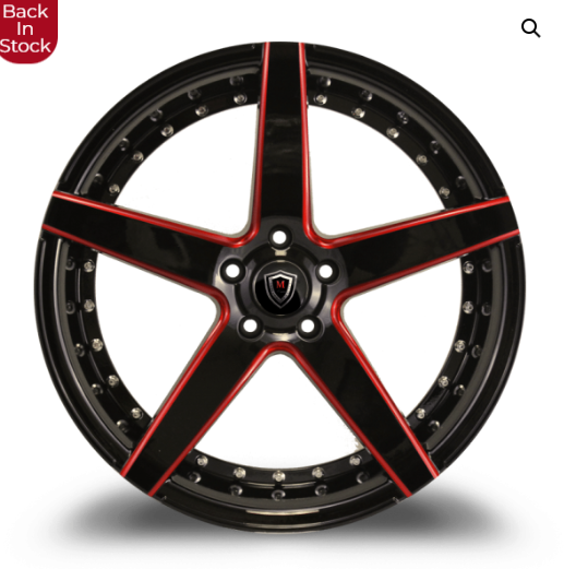 MARQUEE-LUXURY-20X9 5X114.3 MARQUEE 3226 BLACK/RED MILLING FACE 33/73.1