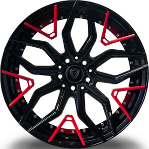 MARQUEE-LUXURY-20X9 5X120 MARQUEE 3371 GLOSS BLACK / RED INSERTS 33/74.1
