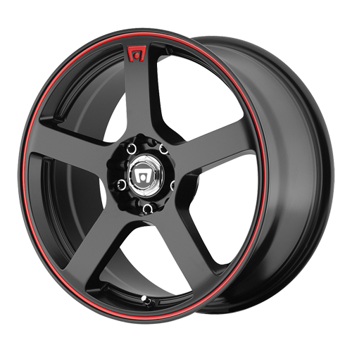 MR116 16X7 4X100/114.3 Matte Black W/ Red Stripe ET 40 CB 72.6MM
