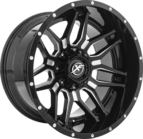 XF OFFROAD XF-222 20x10 6x135/6x139.7-12 Gloss Black Milled 20x10 (DISPLAY WHEEL)