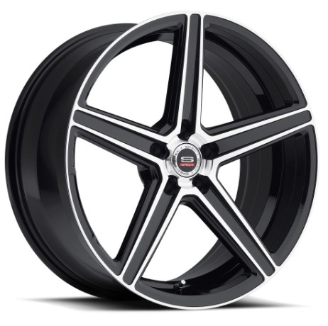SPEC-1 SP-8 22X10.5  5X112 CB 74.1 GLOSS BLACK/MACHINED